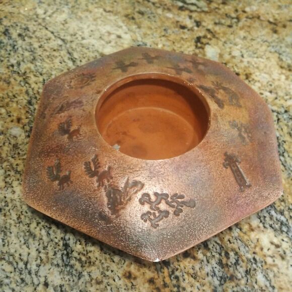 NAVAJO Indian Native American Pottery VASE Vessel Signed Sue Red Clay Embossed - Picture 6 of 12